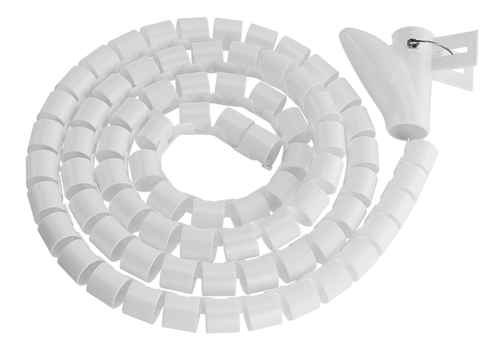 Brateck 25mm/1' Diameter Coiled Tube Cable Sleeve Material Polyethylene(PE) Dimensions 1000x25mm - White (LS) - Image 2