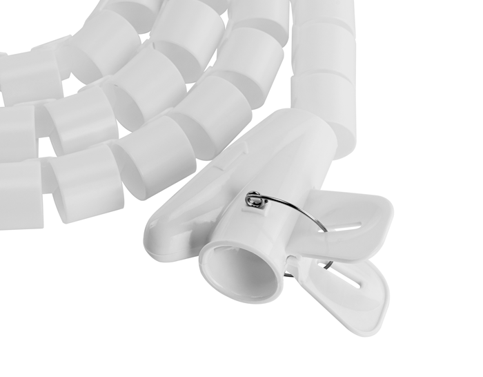 Brateck 25mm/1' Diameter Coiled Tube Cable Sleeve Material Polyethylene(PE) Dimensions 1000x25mm - White (LS) - Image 3