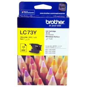 Brother LC-73Y Yellow High Yield Ink - DCP-J525W/J725DW/J925DW, MFC-J6510DW/J6710DW/J6910DW/J5910DW/J430W/J432W/J625DW/J825DW - up to 600 p