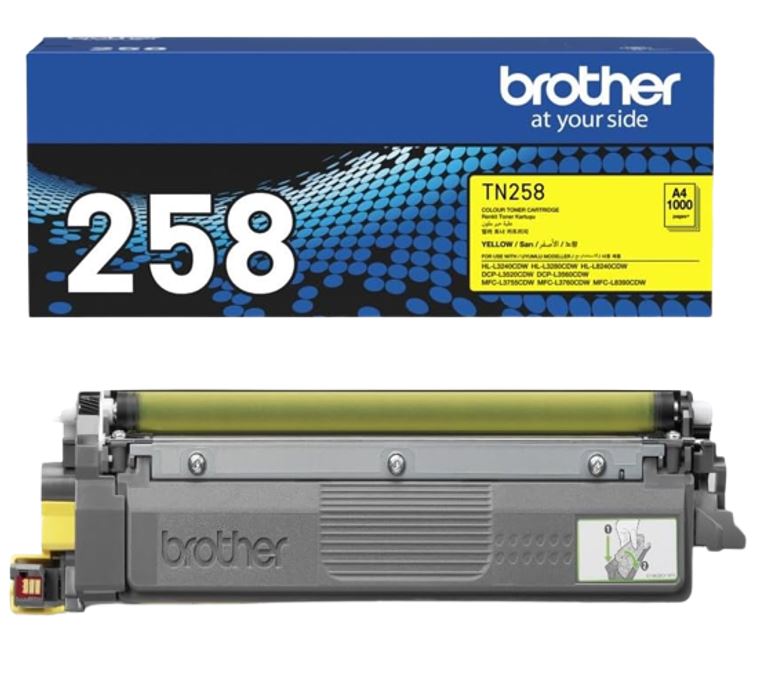 Brother TN-258Y **NEW** YELLOW TONER CARTRIDGE TO SUIT MFC-L8390CDW/MFC-L3760CDW/MFC-L3755CDW/DCP-L3560CDW/DCP-L3520CDW/HL-L8240CDW/HL-L3280CDW/HL-L32 - Image 3