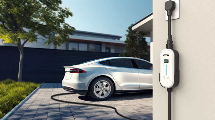 MSI Portable EV Charger White Ezgo 10A+15A+Home kit, Single Phase, 230V, 1PH, 2.3KW & 3.4KW, 5M Type 2 Charging gun, 1.8'LCD, IP66, 1.5T, Bluetooth - Image 4