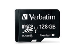 Verbatim Micro SDXC 128GB (Class 10 UHS-I) w Adaptor - 600x,  90 MB/Second, High Capacity and fast transfer. Mobile, Camera, Backup. Water Resistant