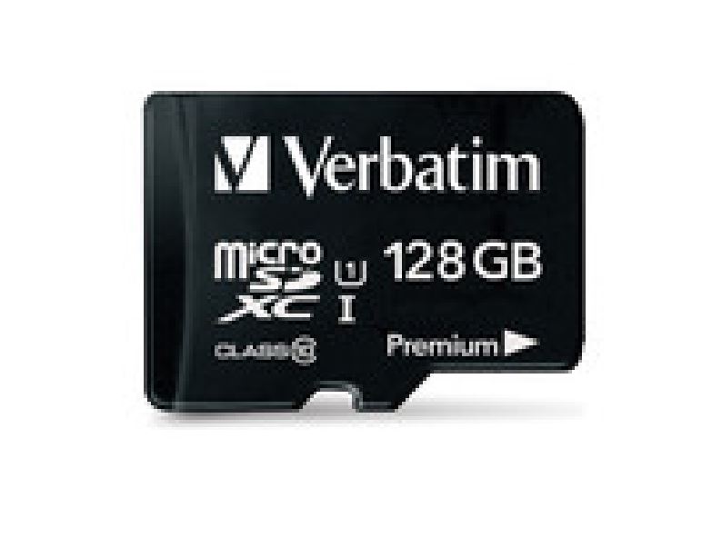 Verbatim Micro SDXC 128GB (Class 10 UHS-I) w Adaptor - 600x, 90 MB/Second, High Capacity and fast transfer. Mobile, Camera, Backup. Water Resistant