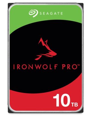 Seagate 10TB 3.5' IronWolf Pro NAS SATA Hard Drive (ST10000NT001) -5-year limited warranty -6Gb/s Connector - CMR Recording Technology