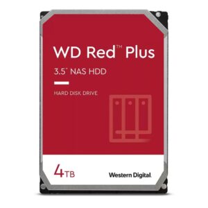 Western Digital WD Red Plus 4TB 3.5' NAS HDD SATA III NAS Hard Drive 5400 RPM 256MB Cache 180MB/S 1mil Hours MTBF 180TB/Year (LS) -- WD40EFZZ