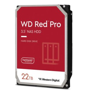 Western Digital WD Red Pro 22TB 3.5' NAS HDD SATA3 7200RPM 512MB Cache 24x7 300TBW ~24-bays NASware 3.0 CMR Tech 5yrs wty