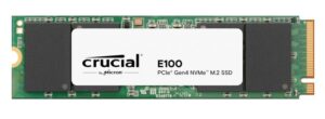 Crucial E100 480GB Gen4 NVMe SSD 4700/2500 MB/s R/W 60TBW 350K/460K IOPS 1.5M hrs MTTF M.2 2280 PCIe4 3yrs <500GB ~Crucial P3