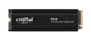 Crucial P310 4TB Gen4 2280 NVMe SSD Heatsink 7100/6000 MB/s R/W 800TBW 1000K/1000K IOPS 1.5M hrs MTTF Full-Drive Encryption M.2 PCIe4 5yrs