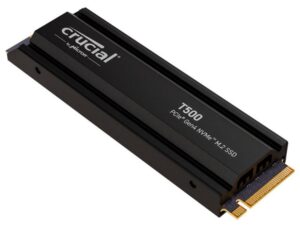 Crucial T500 1TB Gen4 NVMe SSD Heatsink - 7300/6800 MB/s R/W 600TBW 1440K IOPs 1.5M hrs MTTF Acronis True Image Creative Cloud for PS5 ~MZ-V8P81