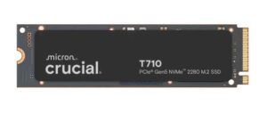 Crucial T710 1TB PCIe Gen5 NVMe 2280 SSD - 14900/13700 MB/s R/W 600TBW 2.2M IOPs 1.5M hrs MTTF with DirectStorage for Intel & AMD 5yrs