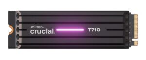 Crucial T710 1TB PCIe Gen5 NVMe 2280 SSD w Heatsink - 14900/13700 MB/s R/W 600TBW 2.2M IOPs 1.5M hrs MTTF with DirectStorage for Intel & AMD 5yrs