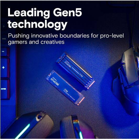 Crucial T710 2TB PCIe Gen5 NVMe 2280 SSD - 14500/13800 MB/s R/W 1200TBW 2.3M IOPs 1.5M hrs MTTF with DirectStorage for Intel & AMD 5yrs - Image 4