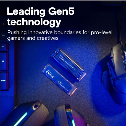 Crucial T710 4TB PCIe Gen5 NVMe 2280 SSD - 14500/13800 MB/s R/W 2400TBW 2.3M IOPs 1.5M hrs MTTF with DirectStorage for Intel & AMD 5yrs - Image 4