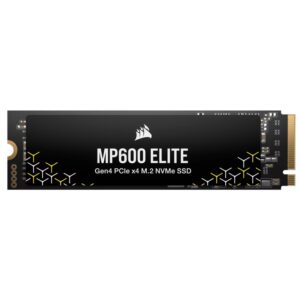 Corsair MP600 ELITE 1TB PCIe Gen4 x4 NVMe 1.4 M.2 SSD, M.2 2280, PCIe 4.0, 7000 MB/s read, 6200 MB/s write, 3D TLC NAND, Windows/Mac compatible
