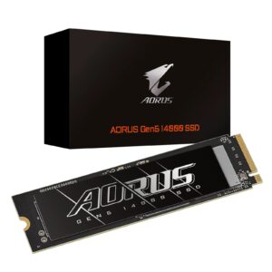 Gigabyte AORUS Gen5 14000 SSD 1TB PCIe5x4 NVMe2.0 M.2 3D TLC LPDDR4 2GB 13600/10200MB/s 80×22×3.5mm MTBF1.6M 11.5W 5yr/700TBW