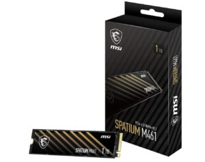 MSI SPATIUM M461 PCIe 4.0 NVMe M.2 1TB Internal SSD PCIe Gen4 NVMe (SPATIUM M461 PCIe 4.0 NVMe M.2 1TB), 5 Year Warranty
