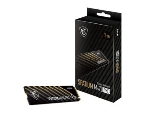 MSI SPATIUM M470 PRO PCIe 4.0 NVMe M.2 1TB SSD, Sequential Read up to 6000MB/s, Sequential Write up to 5000MB/s, 640 TBW, 5 Year Warranty FOR CC