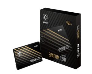 MSI SPATIUM S270 SATA 2.5' 960GB,  PHISON S11, 3D NAND, SATA III 6Gbps, Sequential Read up to 500MB/s, Sequential Write up to 450MB/s, 250 TBW, 5Y WTY