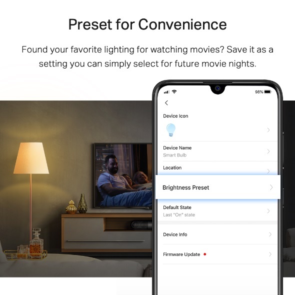 TP-Link Tapo L510E Smart Light Bulb Edison Fitting, Dimmable, No Hub Required, Voice Control, Schedule & Timer 2700K 8.7W 2.4 GHz 802. - Image 3