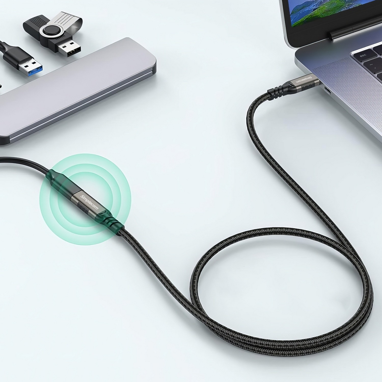 Simplecom CAU610 USB-C Male to Female Extension Cable USB 3.2 Gen2 PD 100W 20Gbps 1M - Image 3