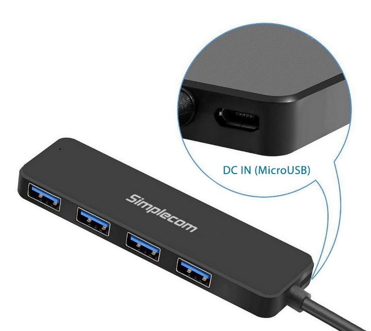 Simplecom CH340 Compact USB-C to 4 Port USB-A Hub USB 3.2 Gen1 - Image 4
