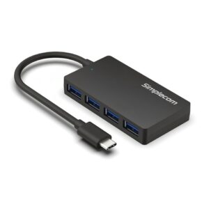 Simplecom CH350 SuperSpeed USB-C to 4xtUSB-A Hub USB 3.2 Gen1, 5Gbps, plug & play, bus-powered, ABS, 76×41×11mm, 35g, 15cm cable, Win/macOS compatibe