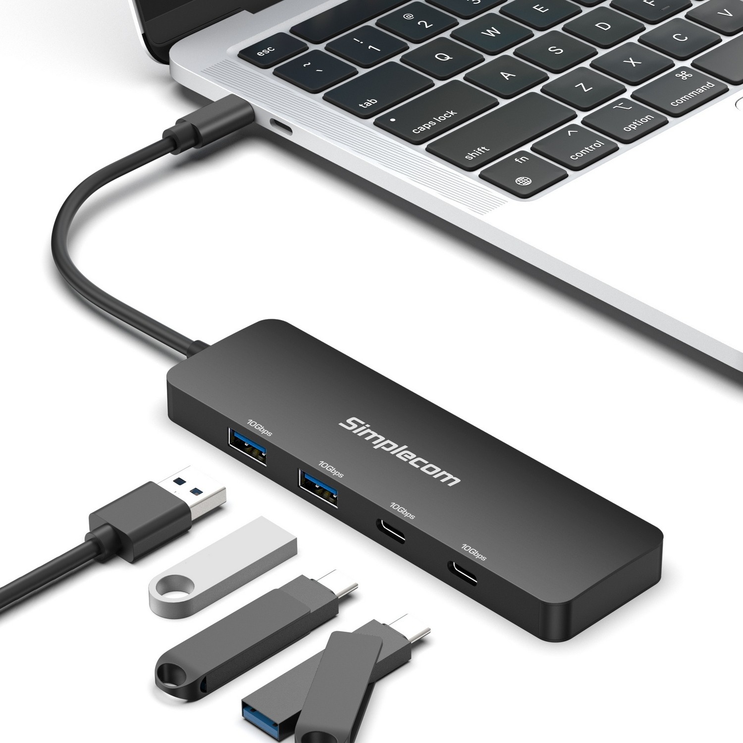 Simplecom CH392 USB 3.2 Gen2 USB-C 4-Port 10Gbps Hub (2x USB-A and 2x USB-C) - Image 4