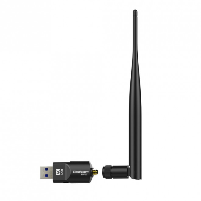 Simplecom NW621 AC1200 WiFi Dual Band USB Adapter with 5dBi High Gain Antenna - Image 2