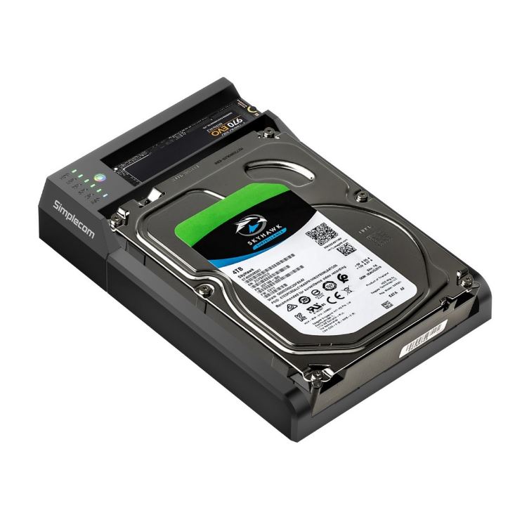 Simplecom SD570 NVMe M.2 + SATA HDD and SSD Dual Bay Docking Station USB 3.2 Gen 2 10Gbps Offline Clone - Image 3