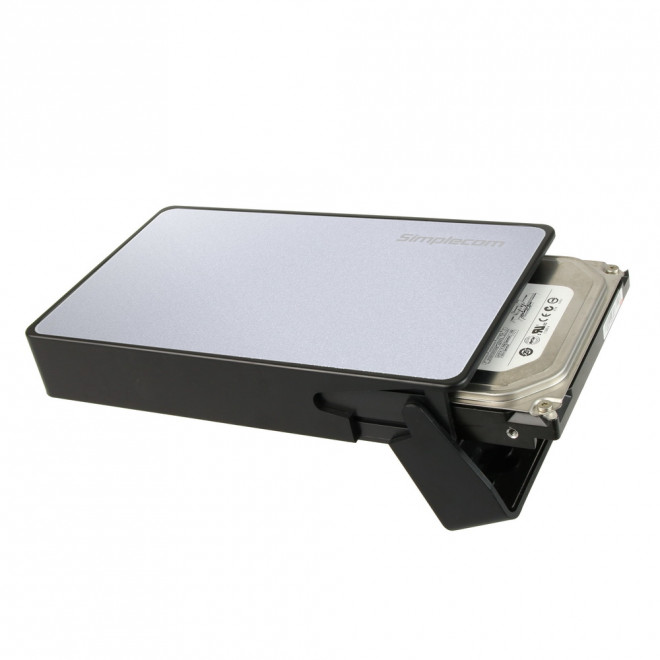 Simplecom SE325 Tool Free 3.5' SATA HDD to USB 3.0 Hard Drive Enclosure - Silver Enclosure - Image 2