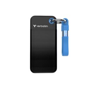 Verbatim Pocket SSD USB 3.2 Gen 2 2TB Black/Blue, Convenient keyring and cable holder keeps your cable neat and tangle-free
Verbatim Pocke