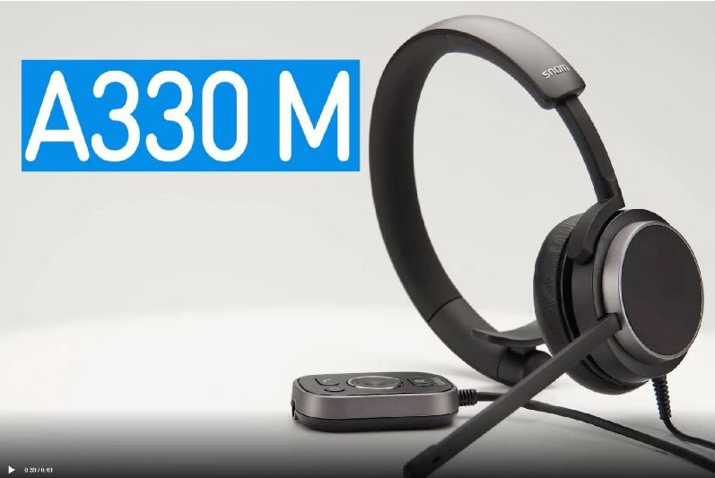 SNOM A330M Over-Ear USB-A Mono Headset, Passive Noise Cancellation, Black, USB/RJ9/3.5 Jack Cable with Call Control, Soft PU Leather - Image 2