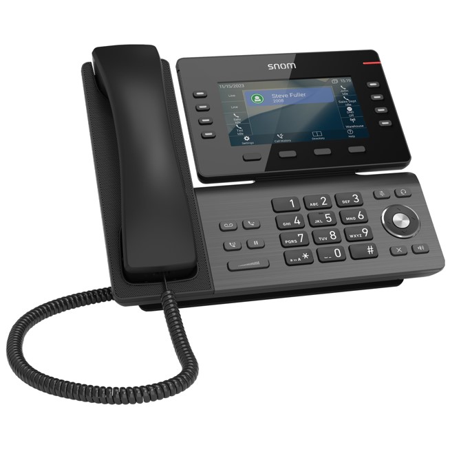 SNOM D812 Desk Telephone, 5' color LCD Screen with 8 SIP accounts, GigE ethernet switch, and 1 USB port, 8 (28) Self-Labeling Keys, PoE, 3Y Warranty - Image 2
