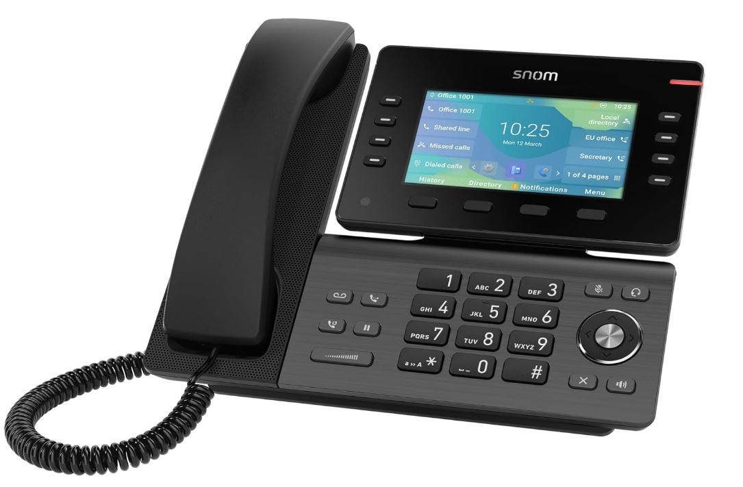 SNOM D862, Large tilting 5 inch IPS colour display, High speed USB 2.0 connection, 8 programmable function keys, Optimised noise reduction HD audio - Image 2