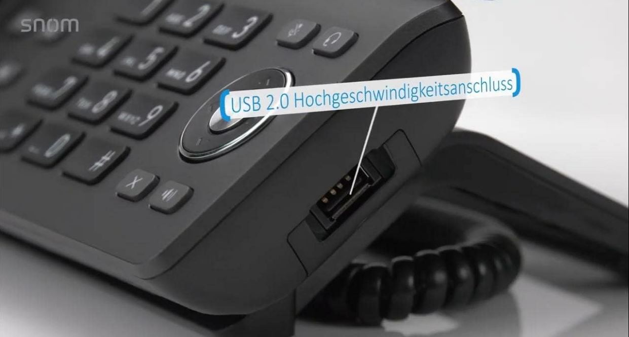 SNOM D862, Large tilting 5 inch IPS colour display, High speed USB 2.0 connection, 8 programmable function keys, Optimised noise reduction HD audio - Image 4