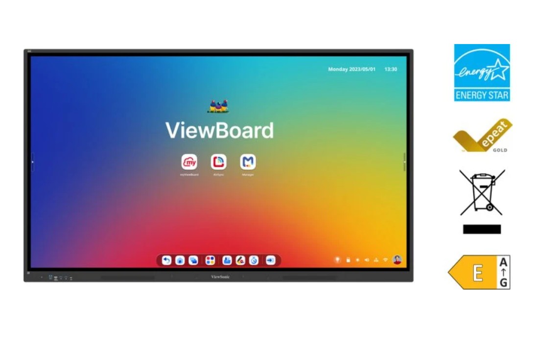 ViewSonic ViewBoard IFP8634 EDLA Certified ViewBoard 86' 4K Interactive Display, 20% better power efficiency, Android 14 Quad-core CPU & microSD port - Image 4
