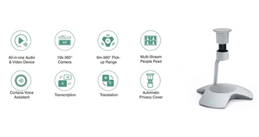 Yealink SmartVision 60, Intelligent 360° All-in-One Video Conferencing Camera for Small-to-Medium Microsoft Teams Rooms, Speaker, No Hidden Attendees - Image 4