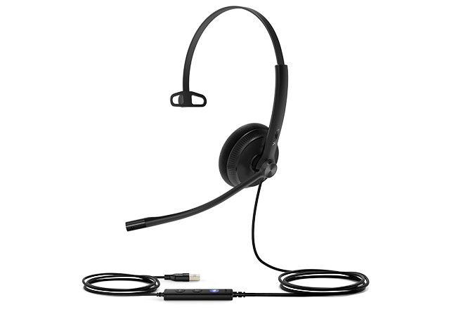 Yealink UH34 Mono UC USB Headset, Lightweight, All Day Wearing Comfort, Ear Wideband Noise Cancelling Microphone, Leather Ear Cushions, USB-A - Image 4