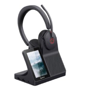 Yealink WH68 DECT + Bluetooth dual-mode, USB-A, USB-C, wireless headset workstation, noise-cancelling headset, touchscreen hub - speakerphone