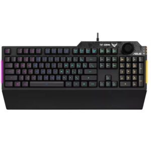 ASUS RA04 TUF GAMING K1 RGB Keyboard, Volume Knob, 19 Key Rollover, Spill Resistance, Programmable Keys