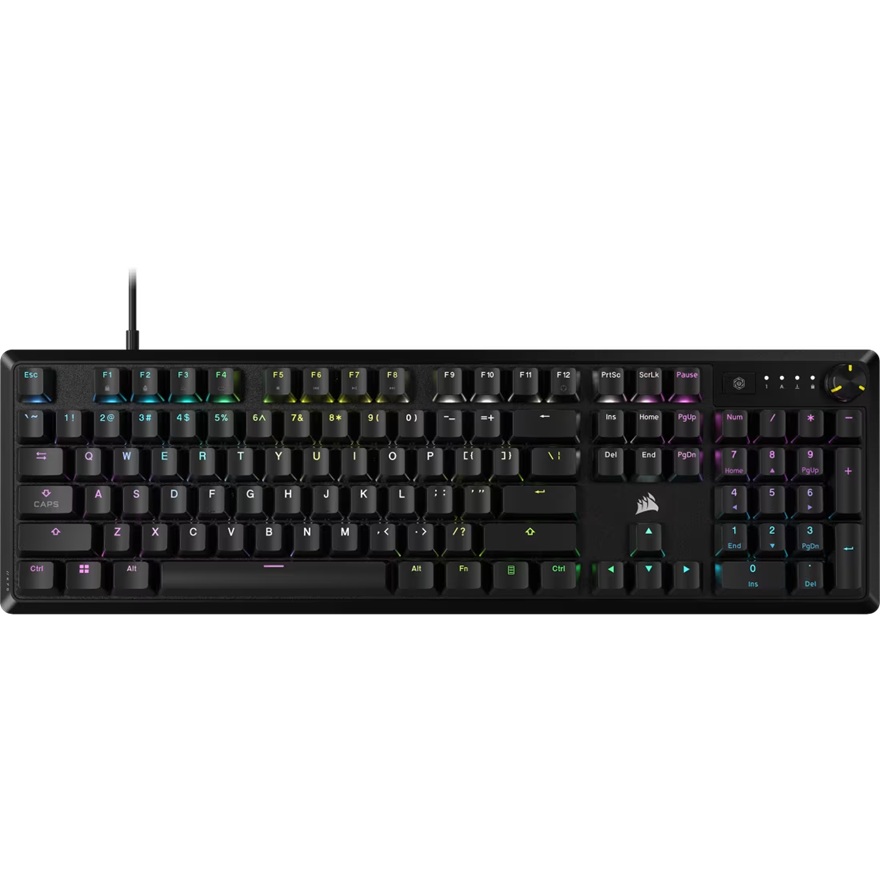 Corsair K70 CORE RGB Mechanical Gaming Keyboard- Black, Full-size, MLX Red switches, NKRO, 1,000Hz, USB wired, iCUE, media controls, PC/Mac compatible - Image 2