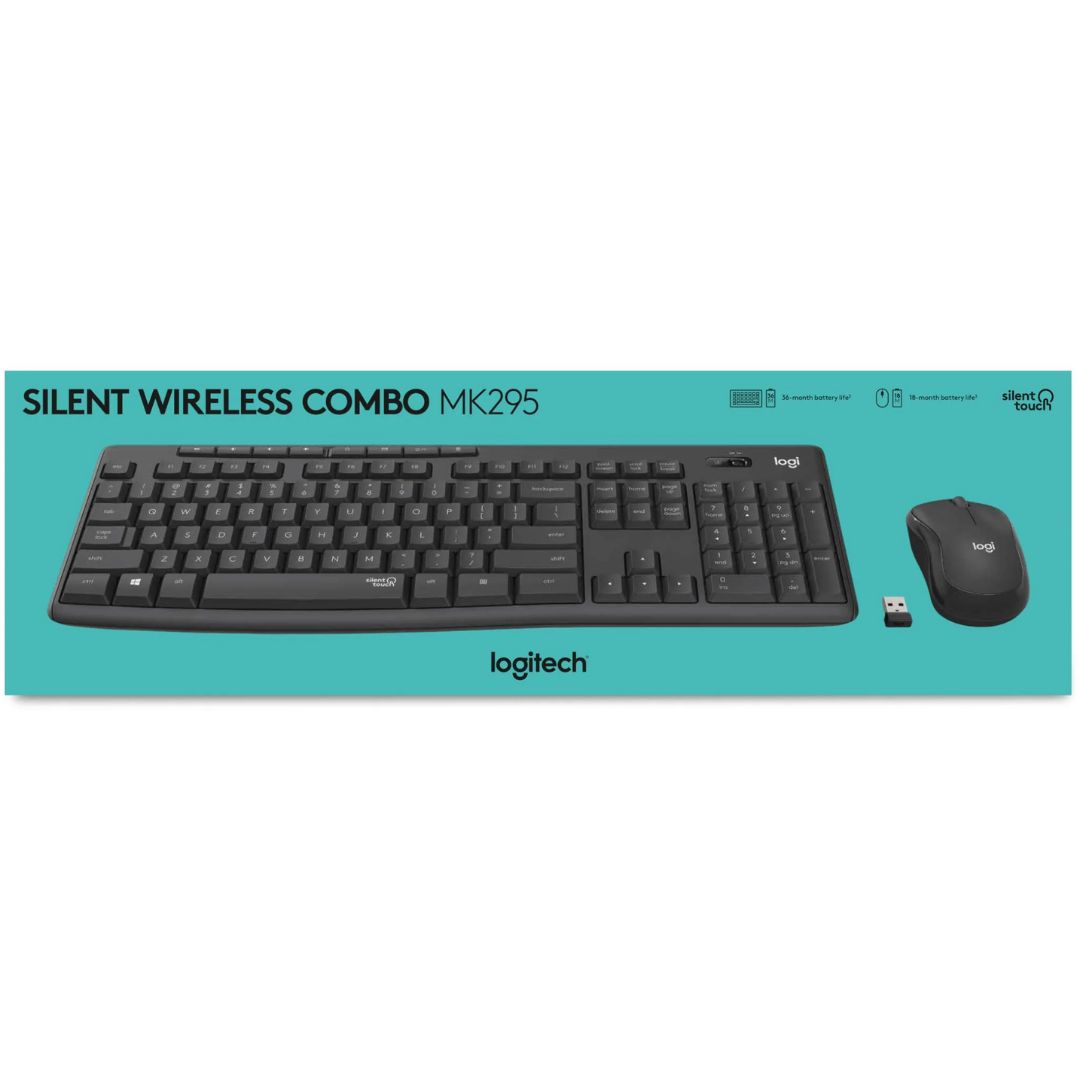 Logitech MK295 Wireless SILENT KEYBOARD AND MOUSE COMBO, 2.4GHZ USB RECEIVER - 1YR WTY - Image 4