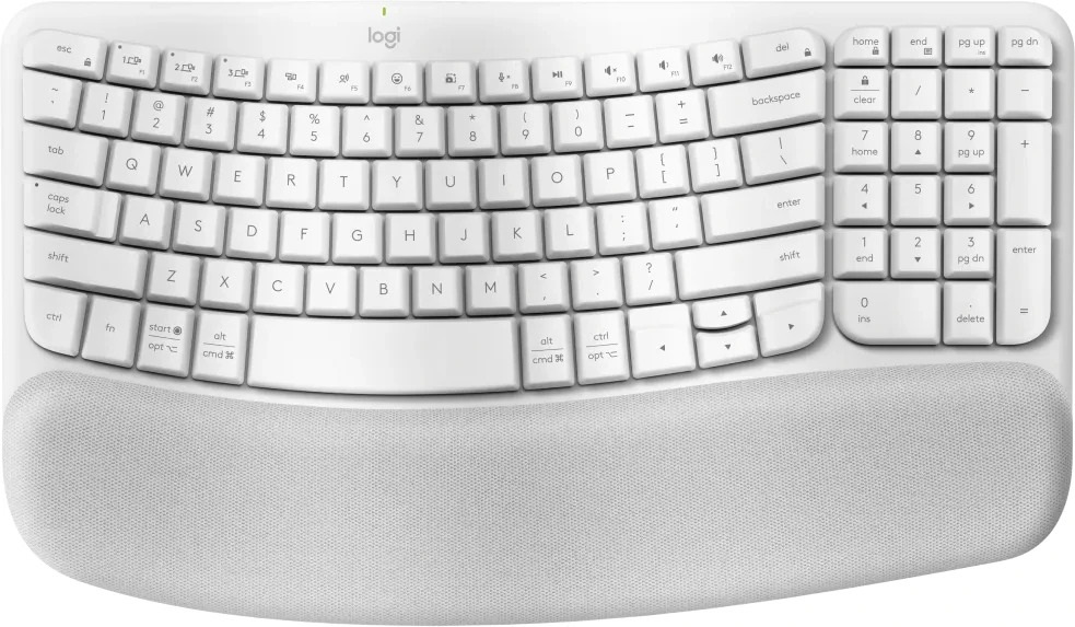 Logitech Ergo Series Wave Keys Wireless Ergonomic Keyboard (Off-white) (LS)