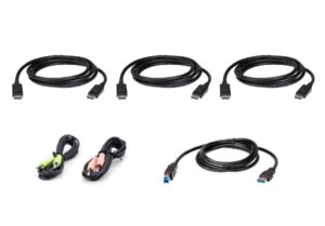 Aten CS1964 Cable Kit, includes 3 1.5m DisplayPort cables, 1.8m USB, audio input and output cables