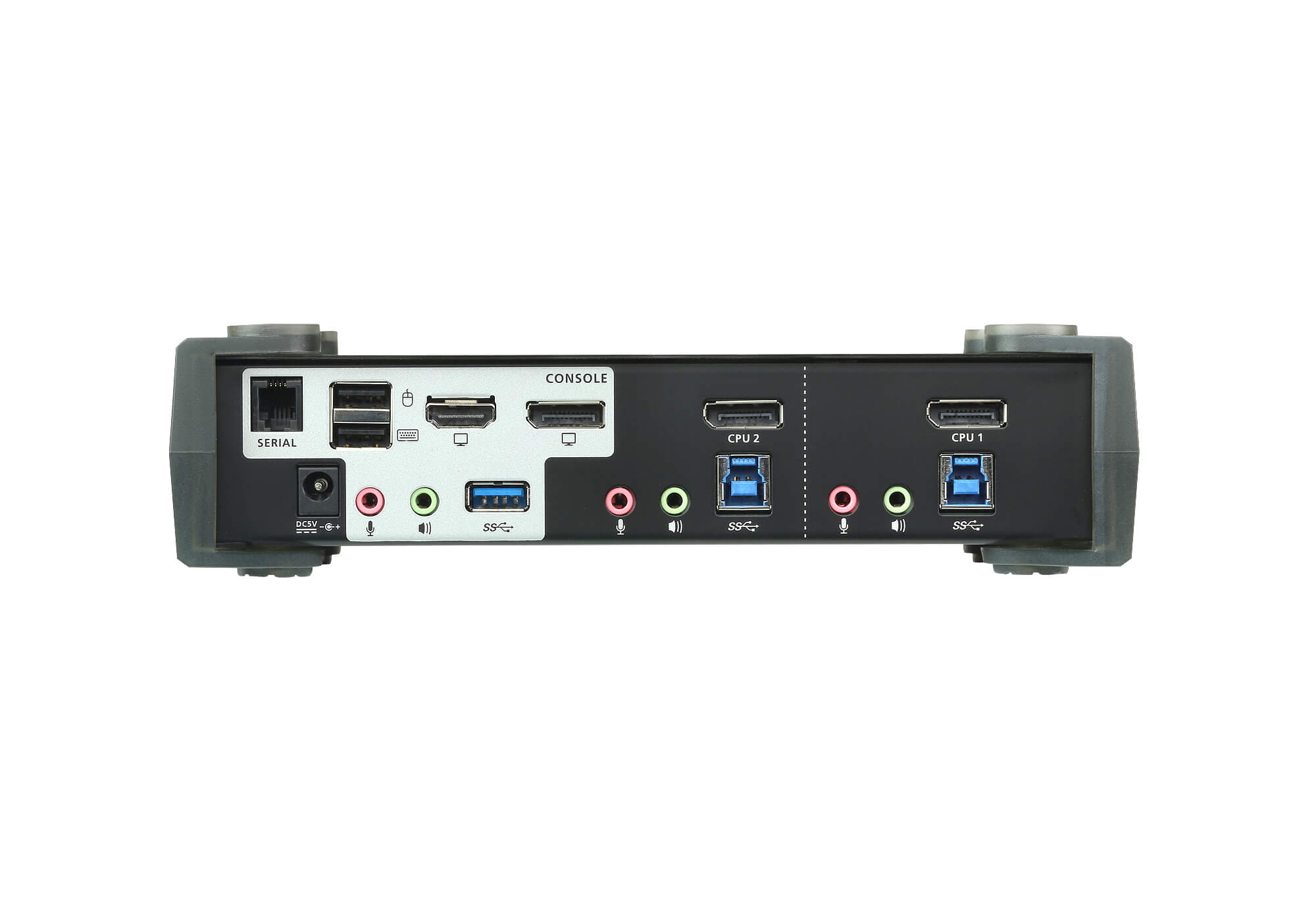 Aten Desktop KVMP Switch 2 Port Single to Dual Display 4k DisplayPort MST w/ audio, Cables Included, 2x USB Port, Selection Via Front Panel - Image 2