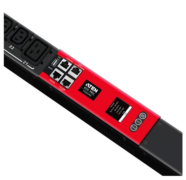 Aten 16A 30-Outlet 3-Phase Switched eco PDU with Dual Ethernet port supporting 1Gbps - Image 2