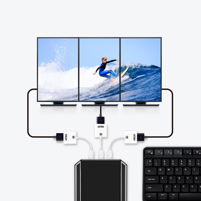 Aten VanCryst VC986B DisplayPort to True 4K HDMI Active Adapter. Supports Audio and AMD Eyefinity Technology for Multi-Screen setup - Image 3