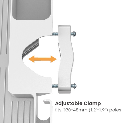 Brateck Pole Mounted Storage Shelf Easily mounted to Φ30-48mm (1.2'-1.9') poles (BLACK) 224x176x30mm (8.8'x6.9'x1.2' ) (LS) - Image 4