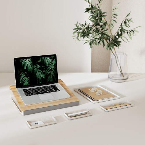 Brateck 2-in-1 Desktop Storage Box, 402x346x36mm, Weight Capacity: 5kg, Removeable Tray: organizes and stores small items (LS) - Image 3