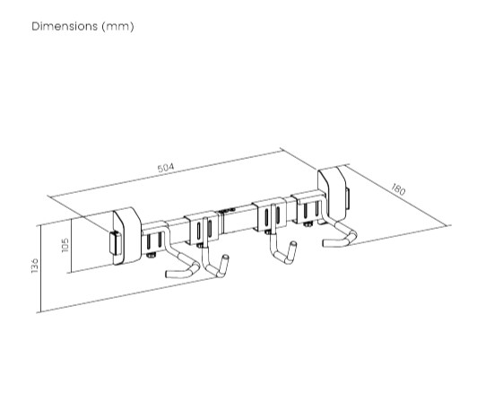 Brateck LBM09-02 Catch-All Wall Mounted Bike Rack For Bikes (LS) - Image 4